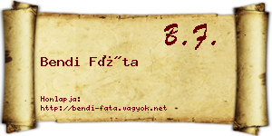 Bendi Fáta névjegykártya